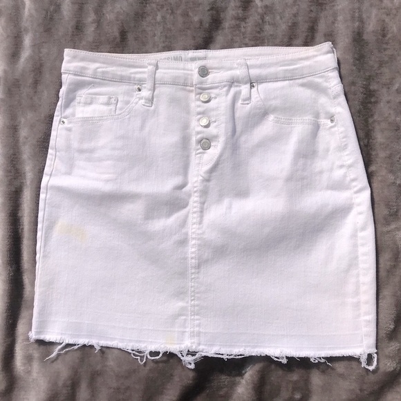 Mossimo Supply Co. Dresses & Skirts - High Waisted Raw Cut White Jean Mini Skirt 8/29